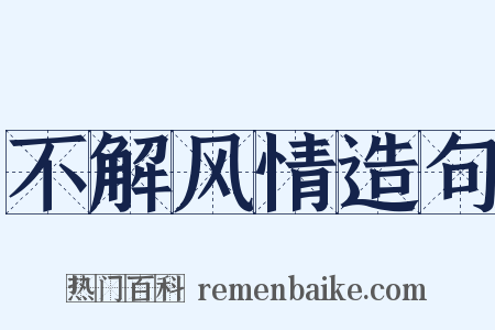 不解风情造句是什么意思的图片